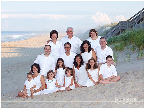 a family photo on the beach in Duck OBX
