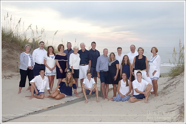 high quality sensitive family portraits of large groups by the most experienced photographer in Corolla North Carolina