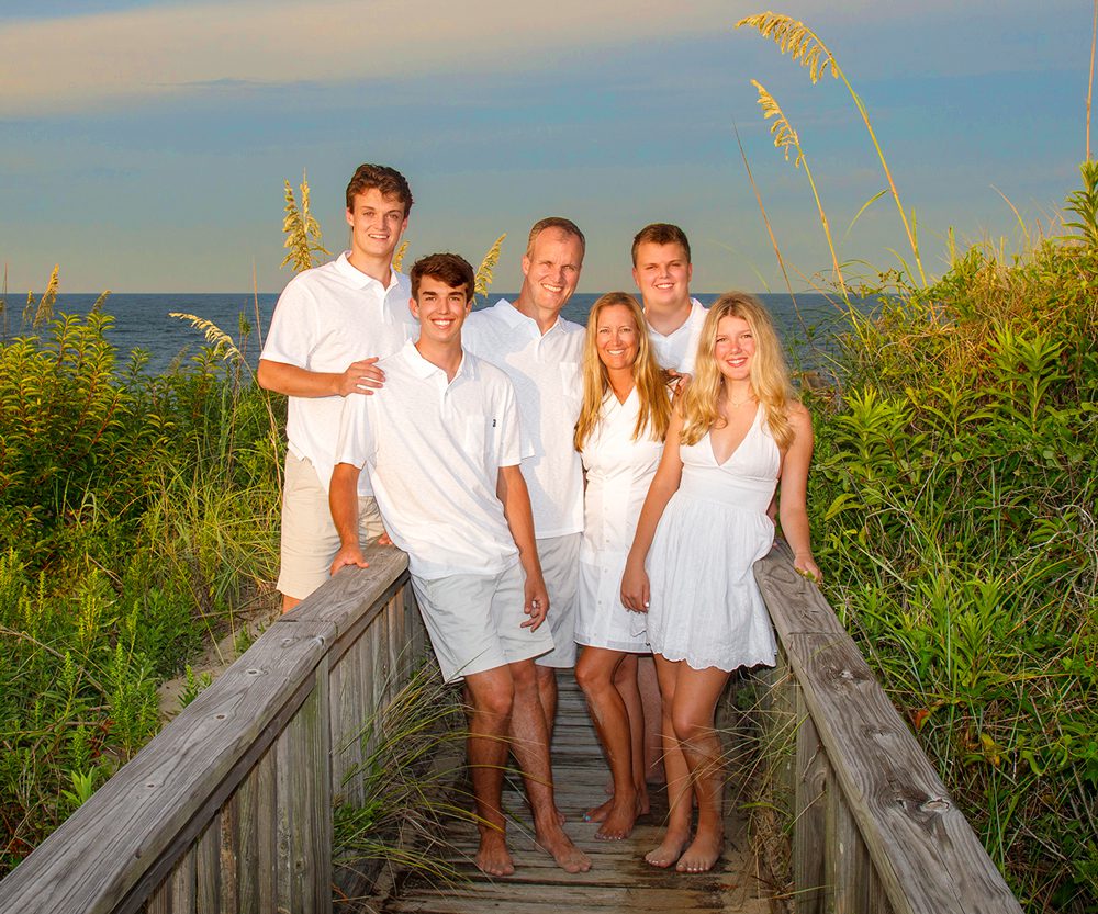 family on the beach in the outer banks
