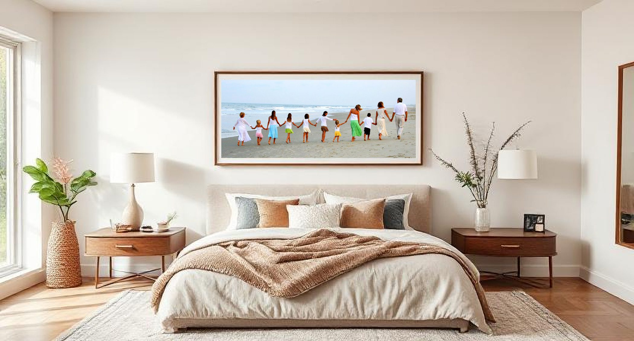 Heirloom family beach portrait canvas for home display