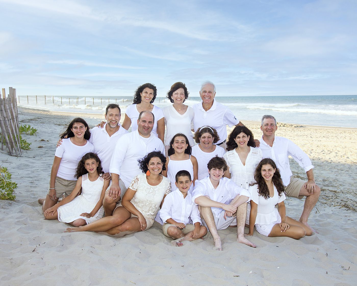 Large family reunion beach photography in Corolla
