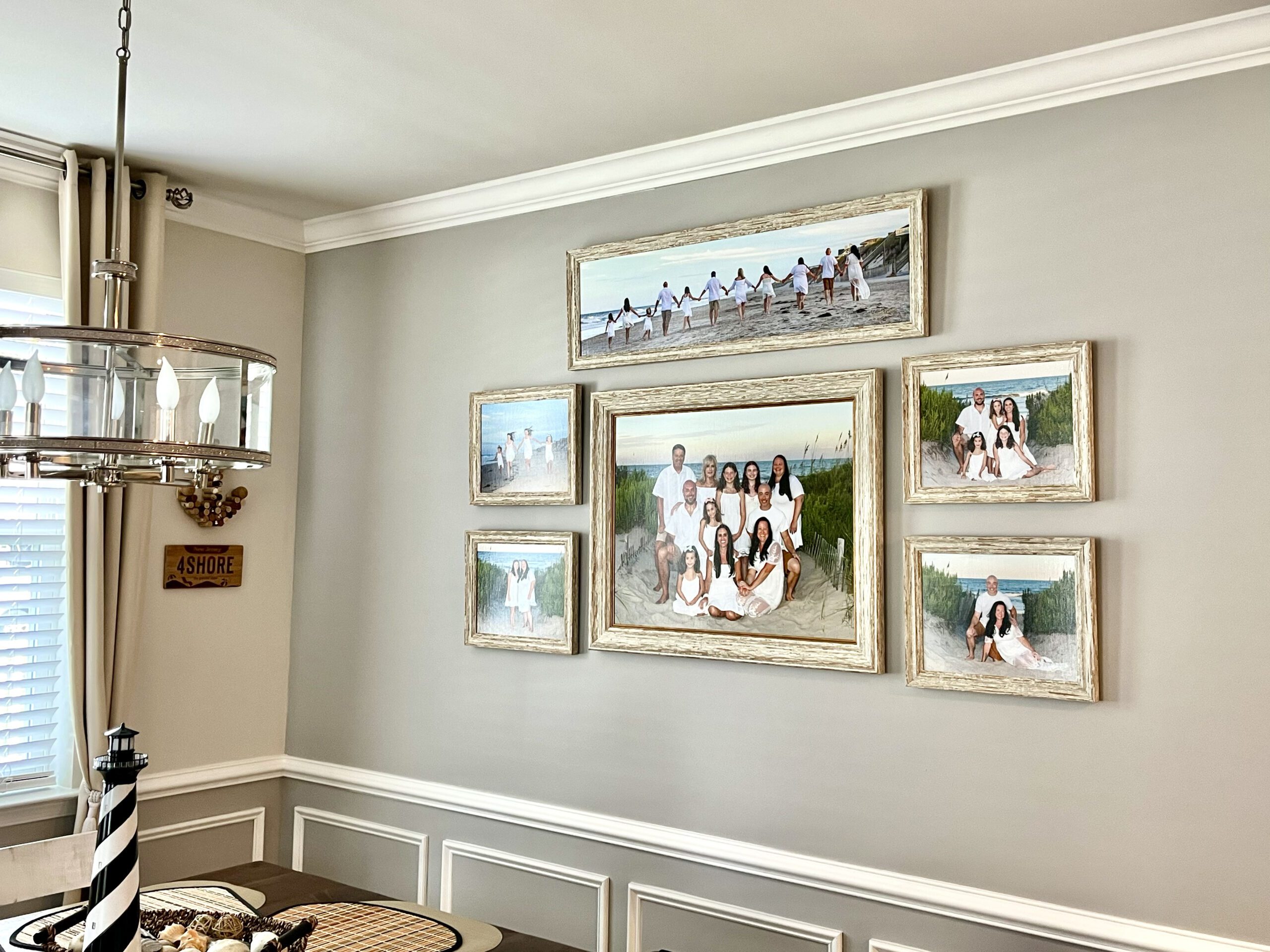 Heirloom family beach portrait canvas for home display