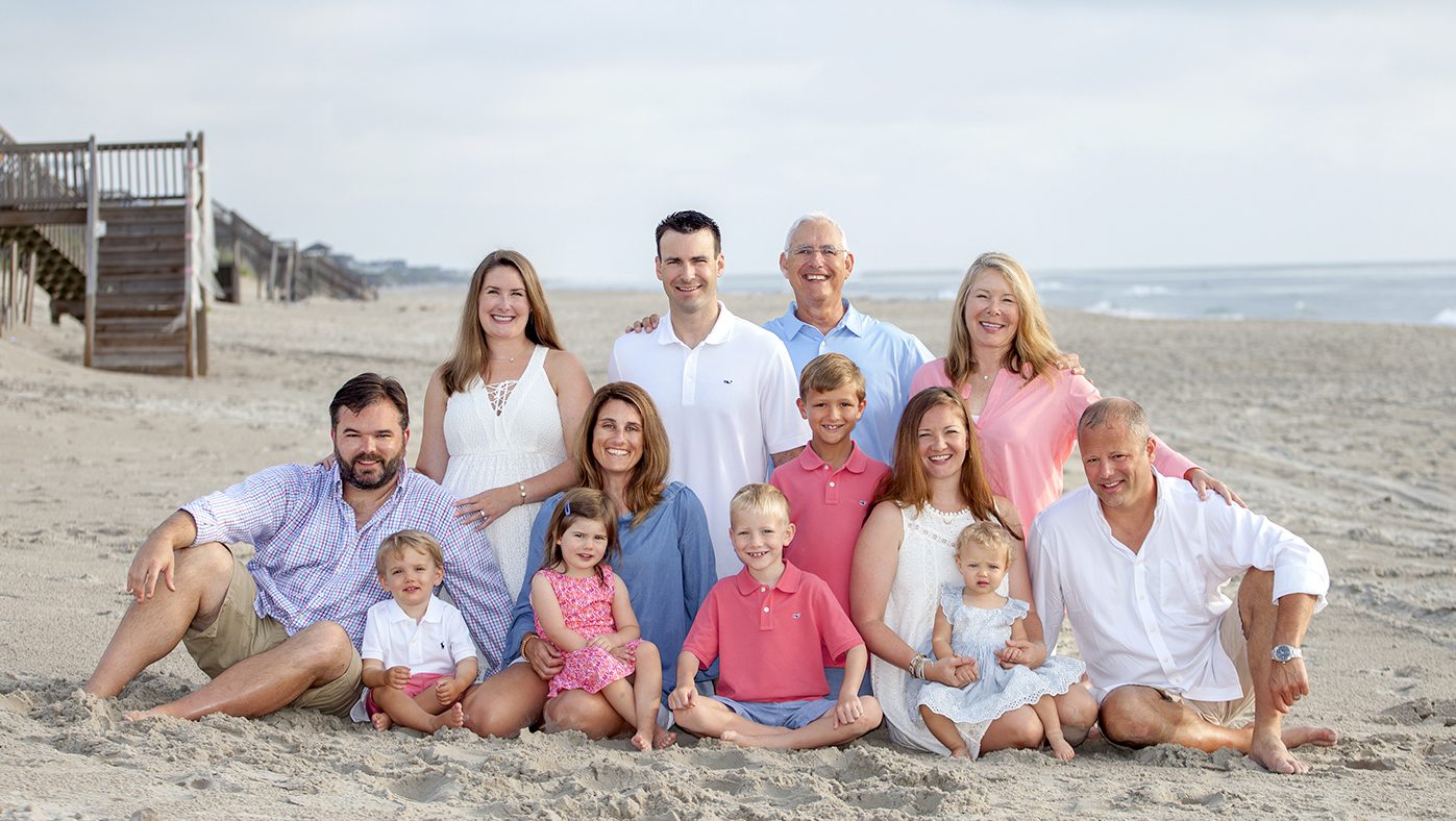 multi generation family photo outer banks beach