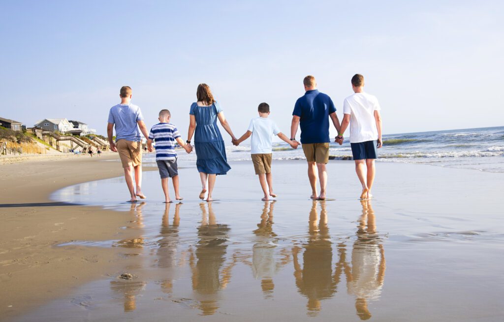 Extended family portrait session in Carova 4x4 beach area Outer Banks NC